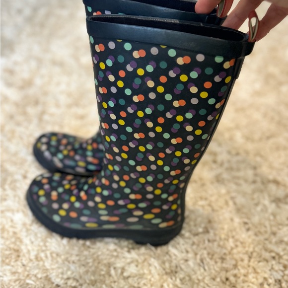 Target Multi Color Polka Dot Rain Boots Girls Size 13 - Picture 3 of 6
